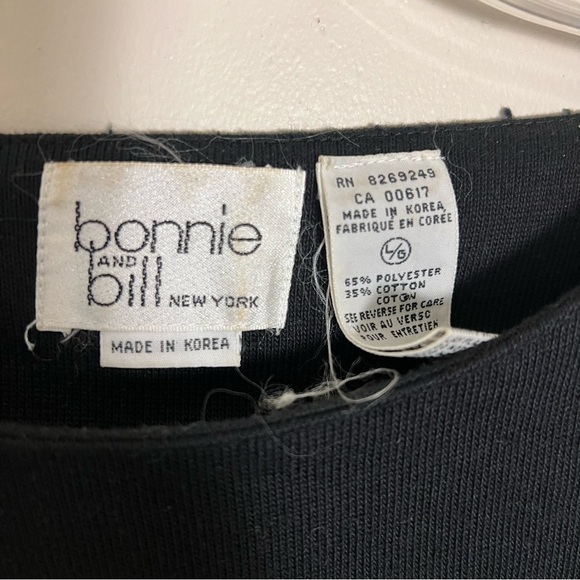Vintage Bonnie and Bill New York Black & Gold Top Size Large Metallic Boujee‎ - Picture 2 of 10
